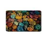 Tappetino scolapiatti in pietra colorata per bancone della cucina, tappetino in gomma assorbente con motivo vibrante roccia, tappetino decorativo in pelle PU per bar 30,5 x 50,8 cm