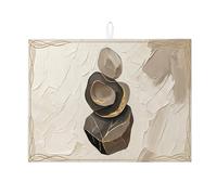 Tappetino scolapiatti in pietra per bancone della cucina, design astratto beige assorbente, tappetino scolapiatti arte moderna per protezione del bancone della cucina, 45,7 x 61 cm