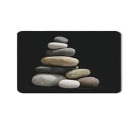 Tappetino scolapiatti in pietra per bancone della cucina, design con ciottoli naturali, tappetino scolapiatti in gomma assorbente, tappetino per scolapiatti Zen in pelle PU per protezione bar 30,5 x