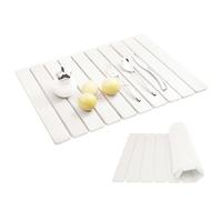 Tappetino scolapiatti in pietra per bancone della cucina, grande tappetino scolapiatti pieghevole, ultra assorbente, per cucina, piatti, bottiglie, tazze e bagno, 61 x 40 cm (tappetino bianco per