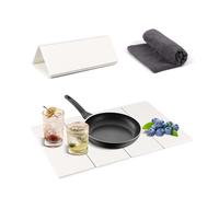 Tappetino scolapiatti in pietra per bancone della cucina, tappetino scolapiatti in diatomacea con asciugamano, antiscivolo, riutilizzabile, per ristoranti commerciali, camper, fattoria, 60 x 39 cm