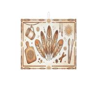 Tappetino scolapiatti in piuma bohémien, per bancone della cucina, tappetino assorbente per scolapiatti marrone, tappetino per scolapiatti in microfibra, motivo tribale autunnale, 40,6 x 45,7 cm