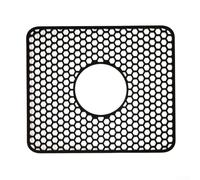Tappetino scolapiatti in silicone, 34 x 30 cm, con motivo a nido d'ape per un migliore drenaggio del flusso d'aria e un posizionamento sicuro del lavandino (foro centrale nero)