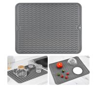 Tappetino Scolapiatti in Silicone, 40 x 30 cm Tappeto Scolapiatti Cucina, Tappetino Resistente al Calore, Tappetino Silicone Cucina Scolapiatti Gocciolatoio per Lavello, Cucine, Lavandini e Bagni