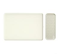 Tappetino Scolapiatti in Silicone 45x32cm Riutilizzabile(White) | Silicone , bordi alzati anti-versamento, per facile da pulire, riutilizzabile, per caffè e piatti