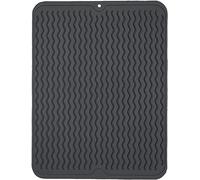 Tappetino scolapiatti in silicone 50 x 40 cm, antiscivolo, nero | Tappetino scolapiatti in silicone 50 x 40 cm, antiscivolo e salvaspazio, ideale per cucina, lavello e macchina da caffè.