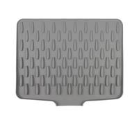 Tappetino scolapiatti in silicone antiscivolo, con cuscinetto inclinato per la deformazione dell'acqua, per cucina, 40 x 32,5 cm, colore: grigio