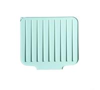 Tappetino scolapiatti in silicone antiscivolo per banconi della cucina, presenta un design rialzato con creste diagonali per migliorare la circolazione dell'aria e mantenere le superfici asciutte (blu