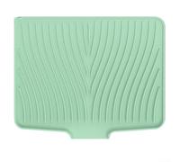 Tappetino scolapiatti in silicone con estremità aperta con pendenza antiscivolo e rialzata per un efficiente drenaggio dei piatti, isolamento termico, tappetino da cucina di grandi dimensioni (40 x 33