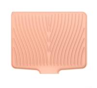 Tappetino scolapiatti in silicone con estremità aperta con pendenza antiscivolo e rialzata per un efficiente drenaggio dei piatti, isolamento termico, tappetino da cucina di grandi dimensioni (40 x 33