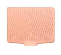 Tappetino scolapiatti in silicone con estremità aperta per un rapido drenaggio dell'acqua, isolamento termico e antiscivolo, tappetino da cucina per un'asciugatura stabile dei piatti (40 x 33-5 cm)