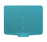 Tappetino scolapiatti in silicone con estremità aperta per un rapido drenaggio dell'acqua, isolamento termico e antiscivolo, tappetino da cucina per un'asciugatura stabile dei piatti (40 x 33-4 cm)
