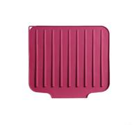 Tappetino scolapiatti in silicone con funzione antiscivolo e design diagonale rialzato, supporta il rapido flusso d'aria e il drenaggio dell'acqua sulle superfici del bancone della cucina (rosso)