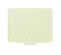 Tappetino scolapiatti in silicone con inclinazione, 40 x 32 cm, antiscivolo, per un efficiente drenaggio dell'acqua e protezione dal calore (beige)