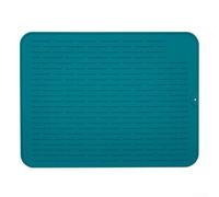 Tappetino scolapiatti in silicone con proprietà antiscivolo e resistenti al calore, per lavello e bancone, la struttura a righe rialzate ottimizza il flusso d'aria e il drenaggio (verde)