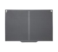 Tappetino scolapiatti in silicone con scarico, 45 x 31 cm, in vetro e silicone, adatto per la cucina, realizzato in robusto che fornisce resistenza al calore e all'umidità (nero)