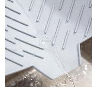 Tappetino scolapiatti in silicone dal design innovativo con efficace sistema di drenaggio dell'acqua per uso domestico (grigio)