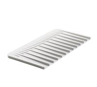 Tappetino scolapiatti in silicone per bancone della cucina, 20,5 x 37 cm, con inclinazione autodrenante, resistente al calore, antiscivolo, lavabile in lavastoviglie (grigio chiaro)