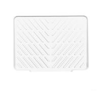 Tappetino scolapiatti in silicone per cucina con creste rialzate e fondo antiscivolo, con bordo di scarico per una migliore circolazione dell'aria e drenaggio dell'acqua (bianco)