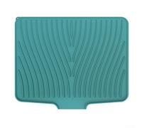 Tappetino scolapiatti in silicone per cucina con soluzioni di drenaggio, assicura superfici pulite e asciutte dopo il lavaggio (verde)
