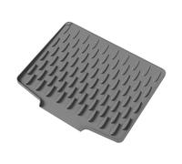 Tappetino scolapiatti in silicone per lavello da cucina, tappetino antiscivolo con design rialzato, tappetino resistente al calore, 40 x 33 cm, grigio, nero, verde, beige (grigio)