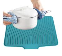 Tappetino scolapiatti in silicone per piatti, 40 x 33 cm, resistente al calore, accessorio da cucina per riporre pentole, padelle e posate