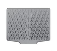 Tappetino scolapiatti in silicone per uso in cucina, progettato per far uscire l'acqua dai piani di lavoro mentre asciugano piatti e bicchieri (grigio scuro)