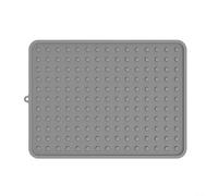 Tappetino scolapiatti in silicone progettato per cucina, resistente al calore e antiscivolo, per contenere stoviglie e promuovere un'asciugatura e un drenaggio più rapidi dei piatti (grigio)