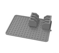 Tappetino scolapiatti in silicone progettato per massimizzare l'efficienza dello spazio in piccoli per cucine o appartamenti (grigio)