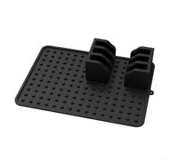 Tappetino scolapiatti in silicone progettato per scolare i piatti in modo ottimale e per risparmiare spazio nella vostra cucina (nero)