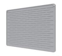 Tappetino scolapiatti in silicone, resistente al calore, 71 x 51 cm, antiscivolo, per cucina, arrotolabile, facile da pulire, versatile, come tappetino per frigorifero o tappetino per mangime, grigio