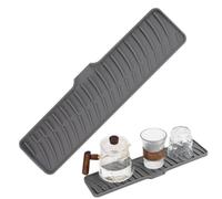 Tappetino scolapiatti in silicone - tappetino di asciugatura in | protezione dagli schizzi del lavello della cucina, bordo di scarico integrato in silicone, tappetino per rubinetto da cucina