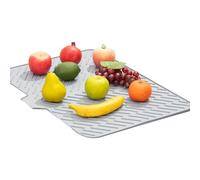 Tappetino scolapiatti in silicone, tappetino per scolapiatti da cucina, resistente al calore, antiscivolo, vassoio flessibile per scolapiatti con bordo a labbro, lavabile in lavastoviglie