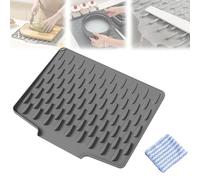 Tappetino scolapiatti in silicone - Tappetino scolapiatti in silicone, salva-goccia per piano di lavoro, resistente al calore e antiscivolo, tappetino scolapiatti per bancone della cucina, lavello