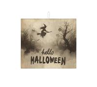 Tappetino scolapiatti in stile vintage spettrale per Halloween, per bancone della cucina, tappetino assorbente scolapiatti in microfibra medievale per bancone della cucina, protezione da bar, 40,6 x