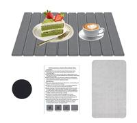 Tappetino Scolapiatti in Terra di Diatomee, 60x40cm Grande Tappetino Scolapiatti in Pietra, Pieghevole Grande Pietra Piatto di Essiccazione, in Dotazione Carta Vetrata e Tampone a Rete