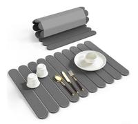 Tappetino scolapiatti in terra di diatomee, ad asciugatura rapida, antiscivolo, per bancone della cucina, assorbente per scolapiatti 40 x 12 cm (grigio)