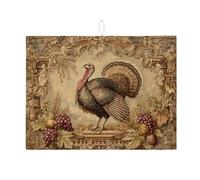Tappetino scolapiatti in Turchia per bancone della cucina, tappetino assorbente per scolapiatti vintage in microfibra, per decorazione della cucina del Ringraziamento, 45,7 x 61 cm