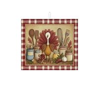 Tappetino scolapiatti in Turchia per bancone della cucina, tappetino assorbente rustico per il Ringraziamento, tappetino scolapiatti in microfibra per decorazione bancone della cucina, 40,6 x 45,7 cm