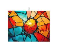 Tappetino scolapiatti in vetro colorato con frammenti grandi, in microfibra, riutilizzabile, lavabile, per accessori da cucina, 45,7 x 61 cm