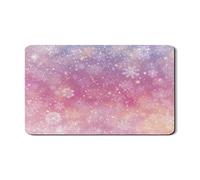 Tappetino scolapiatti invernale con fiocco di neve per cucina, color pesca ombré, tappetino in gomma assorbente, tappetino scolapiatti in pelle sintetica per cucina, caffè e bar, 30,5 x 50,8 cm
