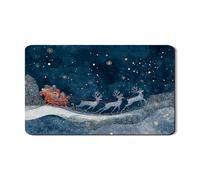 Tappetino scolapiatti invernale per bancone della cucina, con scena di renna e neve, in gomma assorbente, tappetino scolapiatti natalizio, in pelle PU, 30,5 x 50,8 cm