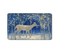 Tappetino scolapiatti invernale per bancone della cucina, in gomma assorbente, motivo foresta blu innevata, tappetino scolapiatti stagionale in pelle sintetica per cucina, 30,5 x 50,8 cm