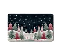Tappetino scolapiatti invernale per bancone della cucina, in gomma assorbente, motivo foresta innevata, tappetino scolapiatti in pelle sintetica per vacanze, 30,5 x 50,8 cm