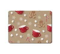 Tappetino scolapiatti invernale per bancone della cucina, tazza rossa e pan di zenzero, in gomma assorbente, tappetino scolapiatti in pelle sintetica per vacanze, 45,7 x 61 cm