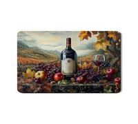 Tappetino scolapiatti ispirato all'autunno per bancone della cucina, tappetino scolapiatti in gomma assorbente rustica per vigneto, tappetino scolapiatti in pelle PU, design stagionale per la