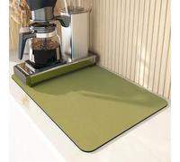 Tappetino scolapiatti lavabile per scolapiatti sotto il lavello, piani di lavoro per bar, scolapiatti con fondo antiscivolo, super assorbente (80 x 50 cm, verde)