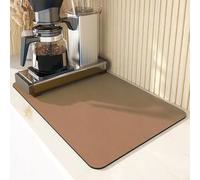 Tappetino scolapiatti lavabile per scolapiatti sotto il lavello, piani di lavoro per bar, scolapiatti con fondo antiscivolo, super assorbente (80 x 50 cm, marrone)