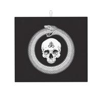 Tappetino scolapiatti Leviatano Sigillo di Lucifero Demone Baphomet Teschio Satanico Testa 16"" x 18""In, Protezione assorbente in microfibra per tavolo da cucina, Tappetino scolapiatti multiuso per l