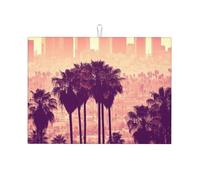 Tappetino scolapiatti Los Angeles con palme per bancone della cucina, in microfibra, assorbente, riutilizzabile, lavabile, extra large, 45,7 x 61 cm
